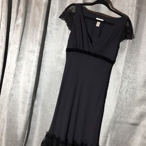 LOFT Black Midi Dress size 4